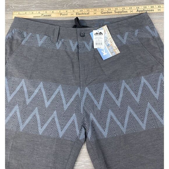Kavu Mens Dunk Tank Board Shorts Stripe Shadow Size 38 Gray Quick Dry - Picture 10 of 11